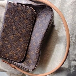 Brown LV design print hand bag purse